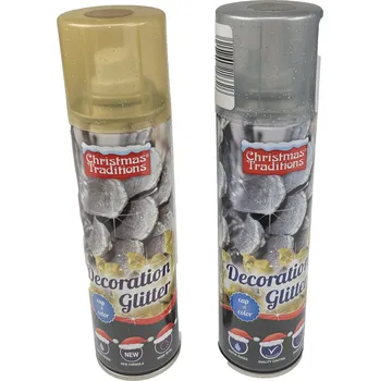 Speciální výtvarná barva Sprej dekorační 100 ml stříbrný glitter / třpytky