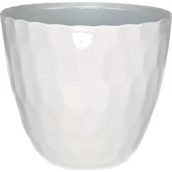 Květináč Květináč keramický Carve 15 cm bílý