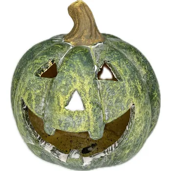 Svícen Dýně na svíčku polyresin sv. zelená pudr 13c13c13 cm