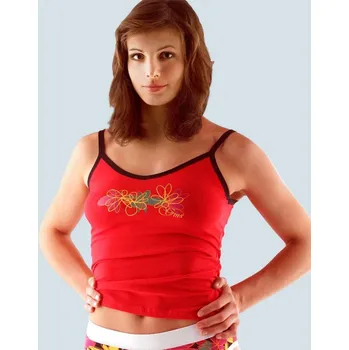 Dámská košilka, úzká ramínka, šité, s potiskem Disco V 18032P - třešňová - 42/44