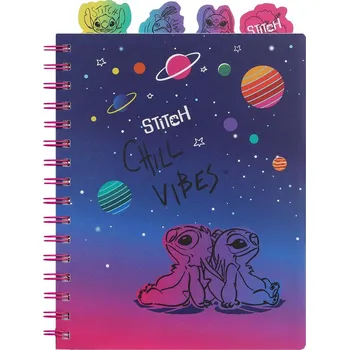 Blok Stitch Spirálový notes A5 100 listů Stitch Chill Vibes 564425