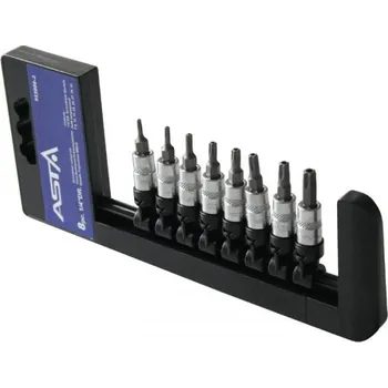 Dílna Zástrčné hlavice TORX s otvorem 1/4", TX8 - TX40, sada 8 ks - ASTA