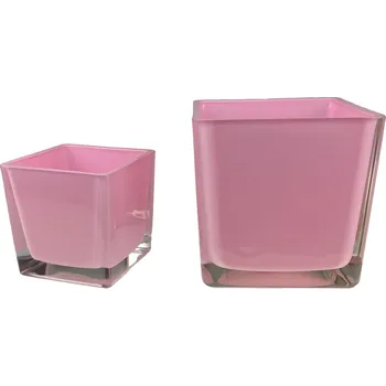 Váza Obal sklo 14x14x14 cm rosa