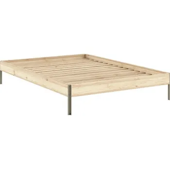 Postel Dvoulůžková postel z borovicového dřeva bez čela s roštem 140x200 cm v přírodní barvě Core – Karup Design ID_1825032