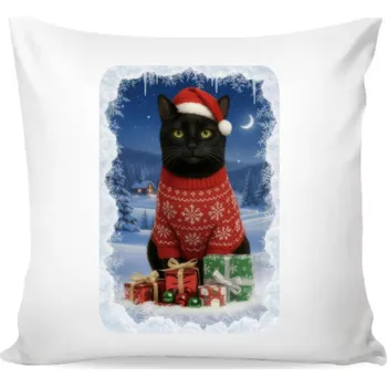 Povlak na polštářek ON-DESIGN Vánoční povlak na polštář s Černým kocourem