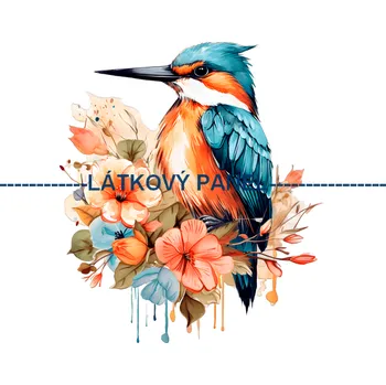 Látkový panel - Ledňáček - PT-05 Velikost: 20x20cm, Materiál: Kočárkovina