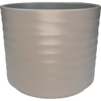 Květináč Obal ker. Wave pr.14 cm sv. šedá mat