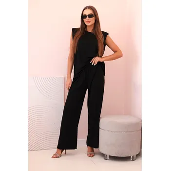 Dámská halenka Kesi Dámský komplet ART0113 z viskózy - výprodej Barva: Černá, Velikost: UNI