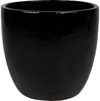 Květináč Květináč keramický RICO černý pr.30 v.27 cm