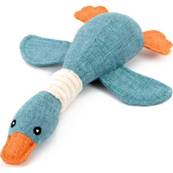 Hračka pro psa Reedog Plush Duck XXL, šustící plyšová hračka s pískátkem, 50 cm - světle modrá