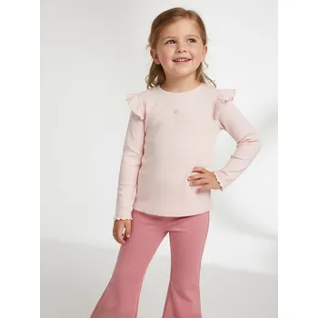 Dívčí tričko Sinsay - Tričko z žebrovaného úpletu - pastelová růžová - 528HF-03X - 528HF-03X-98