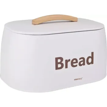 chlebník King Hoff KH-1947 - bílá/dřevo - chlebník