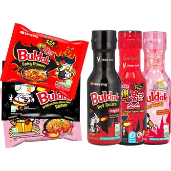 Samyang Buldak ramen Set Buldak omáčky + nudle, Carbonara, Original & 2x Spicy