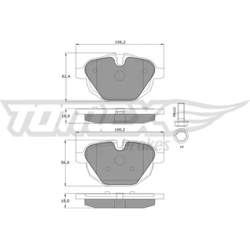 Brzdová destička Sada brzdových destiček, kotoučová brzda TOMEX Brakes TX 17-34