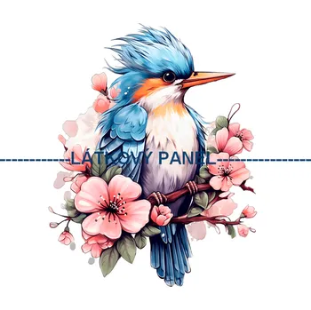 Látkový panel - Ledňáček - PT-11 Velikost: 35x35cm, Materiál: Mikroplyš