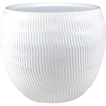 Obal na květináč Obal keramický PLISSEE pr.17 cm, v.14,5 cm bílý
