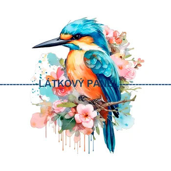 Látkový panel - Ledňáček - PT-06 Velikost: 25x25cm, Materiál: Kočárkovina