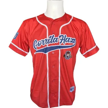 cyklistický dres Lauren Rose Ikony ligy: Gorilla Haze Baseballový Dres - Červený Velikost: M