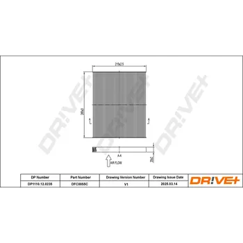 Kabinový filtr Kabinový (pylový) filtr DRIVE+ DP1110.12.0235