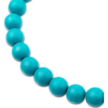 Dětské navlékací korálky Manumi české dřevěné korálky 10 mm tyrkysové