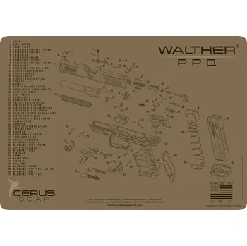 Čištění zbraně Cerus Gear MAT-WAL-PPQ-SCH-COY - Podložka pro čištění zbraní WALTHER PPQ SCHEMATIC COYOTE