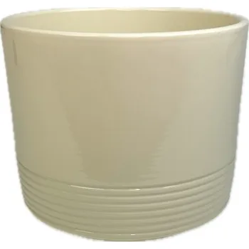 Obal na květináč Obal válec Rille pr.14 cm krémový gl. keramický