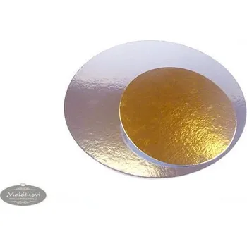 FunCakes Dortová podložka zlatá a stříbrná (oboustranná) kruh - 35 cm - 100 ks