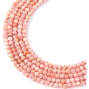 Dětské navlékací korálky Korálky z minerálu Rodochrozit 3 mm broušené