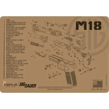 Čištění zbraně Cerus Gear MAT-SIG-M18-SCH-COY - Podložka pro čištění zbraní LICENSED SIG M18 SCHEMATIC COYOTE
