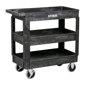 Víceúčelový plastový vozík STIER, nosnost 250 kg, 87 x 43 x 85 cm - A STIER