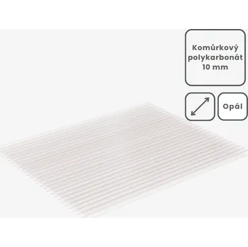 Střecha Komůrkový polykarbonát tl.10mm opál Rozměr desky: 1050x5000mm
