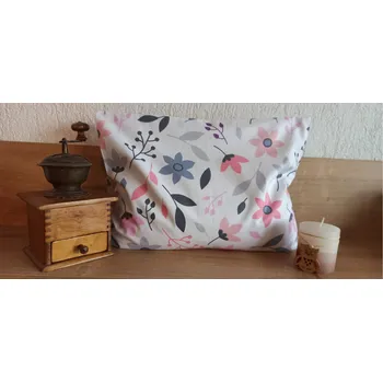 Polštář Kanafásek - vlastní výroba Pohankový polštářek relax růžovo šedý květ Rozměr: 30x40cm pohankové slupky