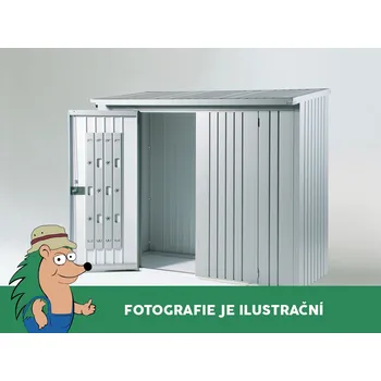 Zahradní úložný box Dveřní set k dřevníku WoodStock 230, šedá metalíza BH37002