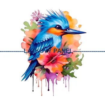 Látkový panel - Ledňáček - PT-03 Velikost: 15x15cm, Materiál: Úplet