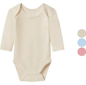 Kojenecký body lupilu® Dětské body s dlouhými rukávy z merino vlny a hedvábí