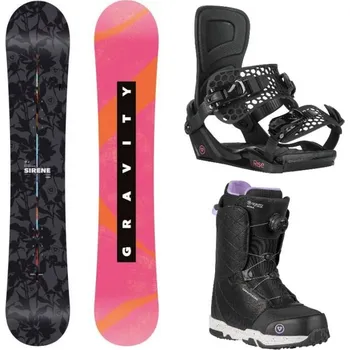 Snowboard Gravity Sirene 25/26 dámský snowboard + Gravity Rise black vázání + Gravity Aura Atop black obuv 154 cm + S (EU 37) + DÁREK + Doprava ZDARMA