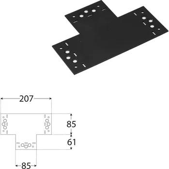 Stavební materiál DOMAX SD spojka pro stavbu pergol a houpaček Nastříkaný práškovou barvou černé (C) SDLPB 1 - 207 x 146 x 85 x 2.5 mm (6 ks)
