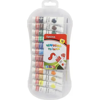 Speciální výtvarná barva Eurocom Temperové barvy OPTIMA 12 x 12 ml v plastové krabičce 560052