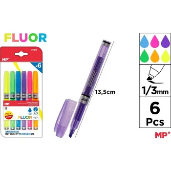 Zvýrazňovač MP Zvýrazňovač 6 barev na blistru FLUO 600253