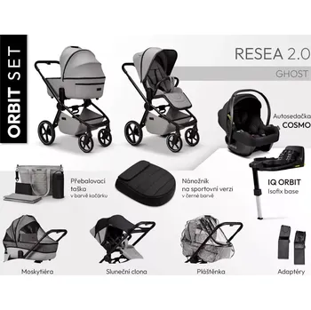 Kočárek Moon RESEA 2.0 ORBIT + dárek ZOE onyx 2026 Ghost