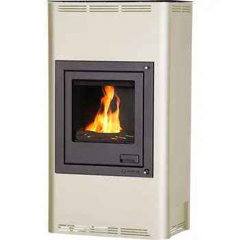 Kamna s výměníkem AQUAFLAM 17, krémová, manuální regulace FLHSF29-029
