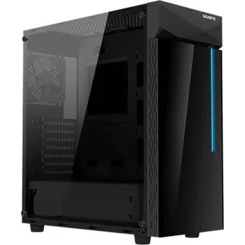 Počítač GIGABYTE skrín case GB-C200G, RGB Lighting, bez zdroje, transparentní bok, Mid tower