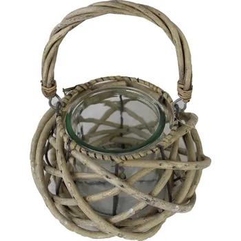 Košík na láhev Košík se sklem kulatý šedý