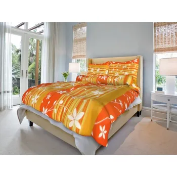 Povlečení Bavlněné povlečení Liana oranžová - Na peřinu s polštářem 45x65, 140x90cm