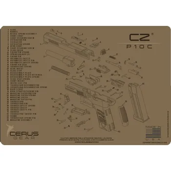 Čištění zbraně Cerus Gear MAT-CZ-P10C-SCH-COY - Podložka pro čištění zbraní CZ P10C SCHEMATIC COYOTE