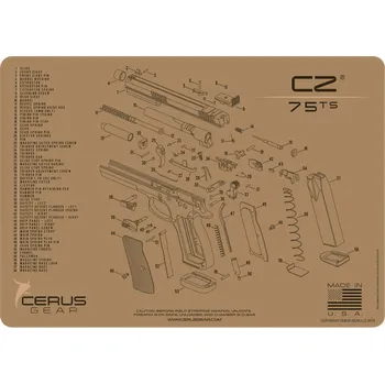 Čištění zbraně Cerus Gear MAT-CZ-75-SCH-COY - Podložka pro čištění zbraní CZ 75 TS SCHEMATIC COYOTE