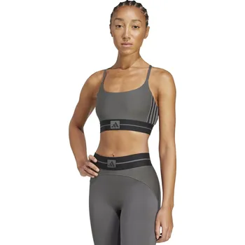 Podprsenka Dámská tréninková sportovní podprsenka ADIDAS-HYG RIB BRALETT GRESIX/BLACK Šedá S