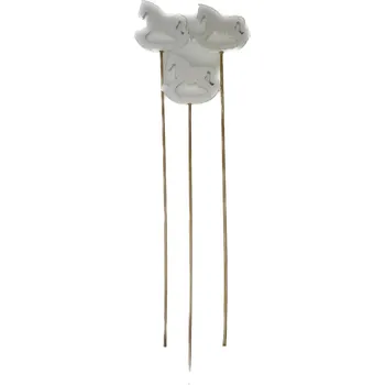 Vánoční dekorace Koník dřevěný 8 cm zápich špejle set 3 ks bílý/natur Barva: Bílá