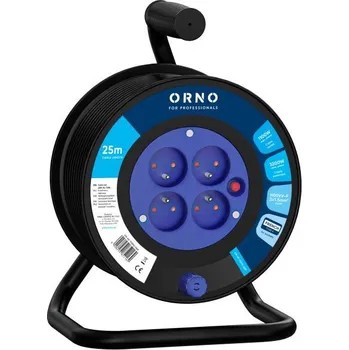 elektrický kabel Prodlužovací kabel bubnový 4x 2P+E, PVC, H05VV-F 3x1,5 mm2, 25 m