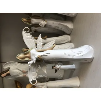 Anděl, andělka plechová křídla 21cm bílý